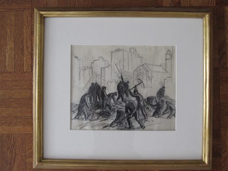 Gifford Beal, Planting in Central Park, ink and pencil on paper, Overall: 12 5/8 x 12in. (32.1 x 30.5cm), Collection of Art in Embassies, Washington, D.C.; Gift of the Estate of Gifford Beal, Courtesy of Kraushaar Galleries, New York, New York