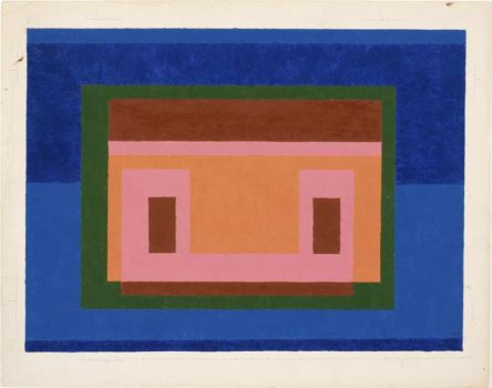 Josef Albers, Variant / Adobe, Oil on blotting paper (embossed), Image: 19 x 24 in. (48.3 x 61 cm), Courtesy of the Josef and Anni Albers Foundation