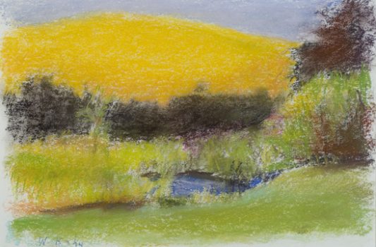 Wolf Kahn, The Best Fall Slope, Pastel on paper, Overall: 12 x 18in. (30.5 x 45.7cm), Courtesy of the artist, New York, New York, and Addison/Ripley Fine Art, Washington, D.C.