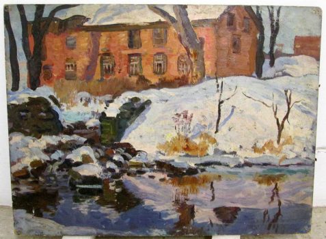 Gifford Beal, House in Winter, oil on panel, Overall: 18 x 24in. (45.7 x 61cm), Collection of Art in Embassies, Washington, D.C.; Gift of the Estate of Gifford Beal, Courtesy of Kraushaar Galleries, New York, New York