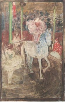 Maurice Prendergast, Bareback Rider, Print of monotype, framed: 14 3/4 × 12 1/2in. (37.5 × 31.8cm)
unframed: 9 × 5 3/4in. (22.9 × 14.6cm), Collection of Art in Embassies, Washington, D.C.; Gift of Daniel Terra