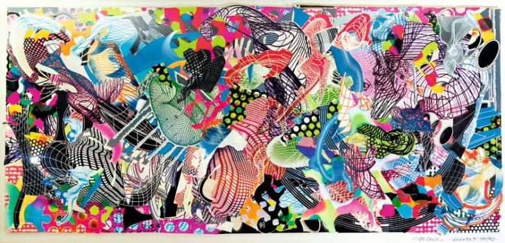 Frank Stella, Marbotikin Dulda, Collage, 68 x 140 x 3 in. (172.7 x 355.6 x 7.6 cm), Courtesy of the artist, New York, New York.