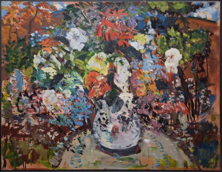 Gifford Beal, Bouquet Against Landscape, Oil on canvas, Overall: 28 x 36in. (71.1 x 91.4cm), Collection of Art in Embassies, Washington, D.C.; Gift of the Estate of Gifford Beal, Courtesy of Kraushaar Galleries, New York, New York