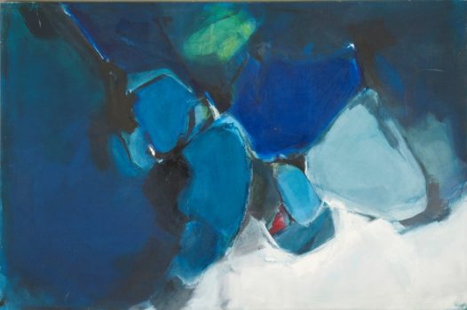 Lala Schnee, Azure Tumble, Acrylic on canvas, Overall: 47 1/2 x 71 x 1 1/2 in. (120.7 x 180.3 x 3.8 cm), Collection of Art in Embassies, Washington, DC; Gift in memory of Lala Schnee, from her family.